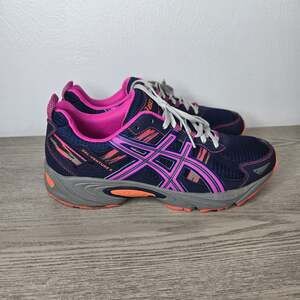 Asics Women's Gel Venture 5 Navy Blue Pink Orange size 10
